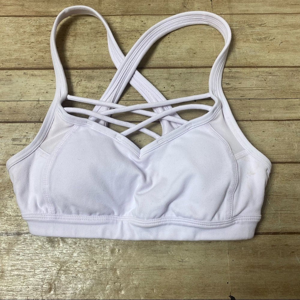 Athleta Light Pink Strappy Sports Bra